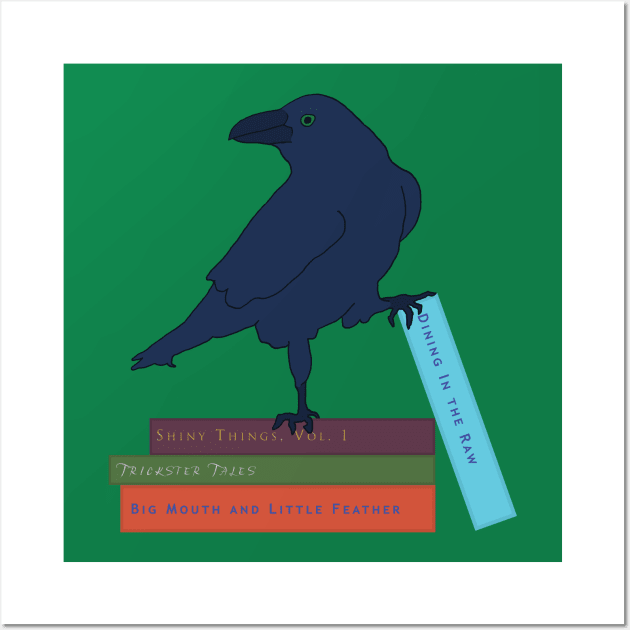 Reading Raven Book Crow Wall Art by Craneibou
